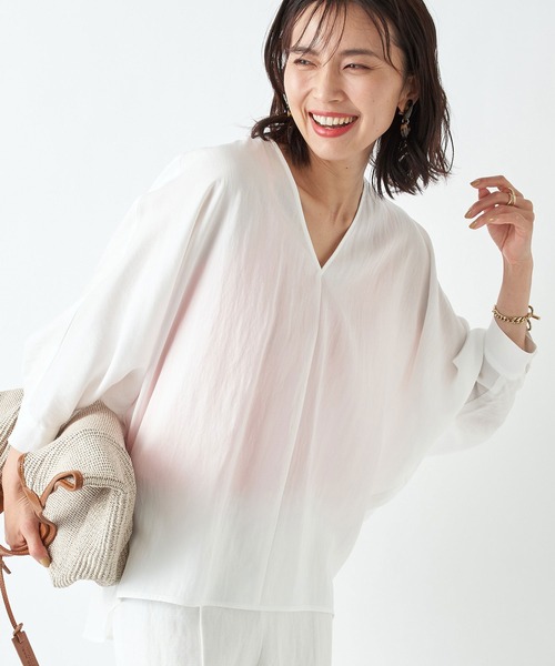 RIVE DROITE（リヴドロワ）の「テンセルツイルリラックスブラウス（シャツ/ブラウス・レディース・オフホワイト/ベージュ/オレンジ・FREE）」の18枚目の写真