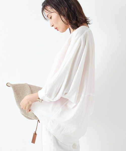 RIVE DROITE（リヴドロワ）の「テンセルツイルリラックスブラウス（シャツ/ブラウス・レディース・オフホワイト/ベージュ/オレンジ・FREE）」の4枚目の写真
