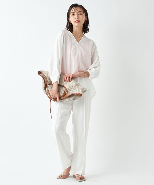 RIVE DROITE（リヴドロワ）の「テンセルツイルリラックスブラウス（シャツ/ブラウス・レディース・オフホワイト/ベージュ/オレンジ・FREE）」の10枚目の写真