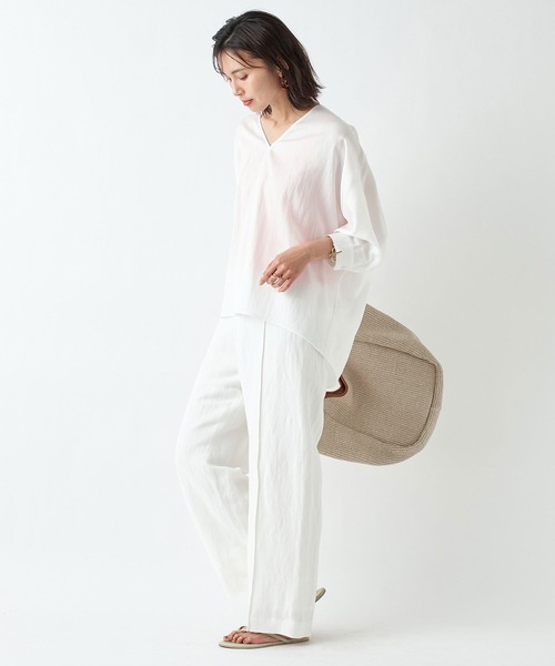 RIVE DROITE（リヴドロワ）の「テンセルツイルリラックスブラウス（シャツ/ブラウス・レディース・オフホワイト/ベージュ/オレンジ・FREE）」の21枚目の写真