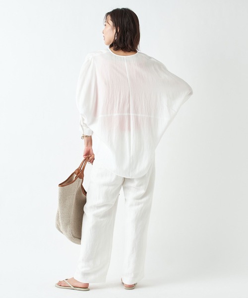 RIVE DROITE（リヴドロワ）の「テンセルツイルリラックスブラウス（シャツ/ブラウス・レディース・オフホワイト/ベージュ/オレンジ・FREE）」の14枚目の写真