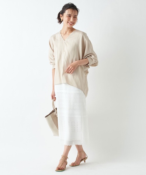 RIVE DROITE（リヴドロワ）の「テンセルツイルリラックスブラウス（シャツ/ブラウス・レディース・オフホワイト/ベージュ/オレンジ・FREE）」の15枚目の写真