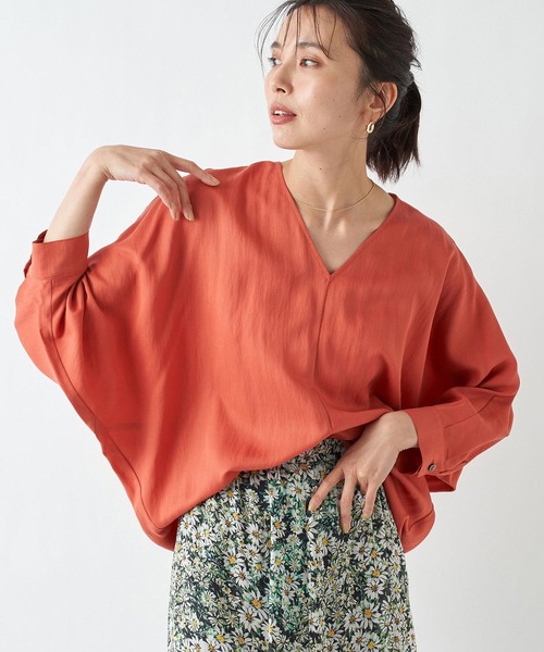 RIVE DROITE（リヴドロワ）の「テンセルツイルリラックスブラウス（シャツ/ブラウス・レディース・オフホワイト/ベージュ/オレンジ・FREE）」の6枚目の写真