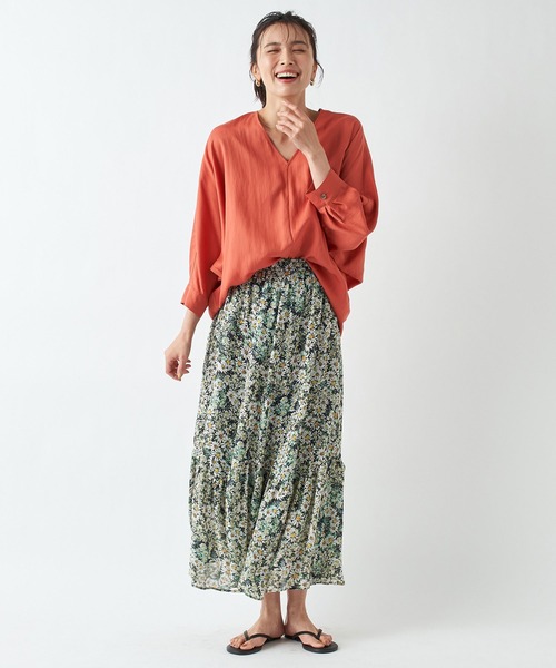 RIVE DROITE（リヴドロワ）の「テンセルツイルリラックスブラウス（シャツ/ブラウス・レディース・オフホワイト/ベージュ/オレンジ・FREE）」の16枚目の写真