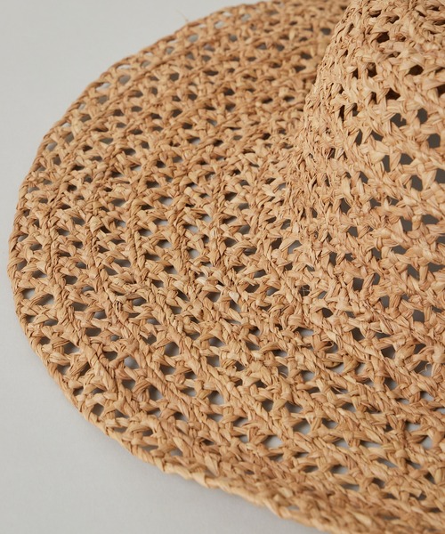 CIAOPANIC（チャオパニック）の「ラフィアブレード帽子（ハット・レディース・ブラウン・FREE）」の2枚目の写真