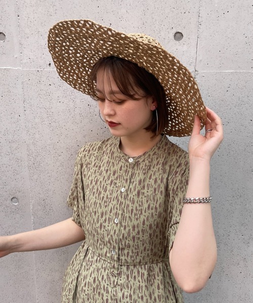 CIAOPANIC（チャオパニック）の「ラフィアブレード帽子（ハット・レディース・ブラウン・FREE）」の5枚目の写真