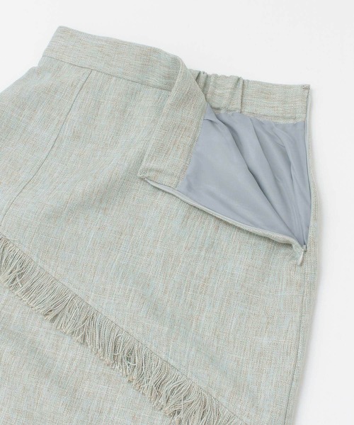 KBF+(ケービーエフプラス)の「KBF+ フリンジパッチワークスカート(スカート・レディース・ブルー/ライトカーキ・ONE)」の11枚目の写真