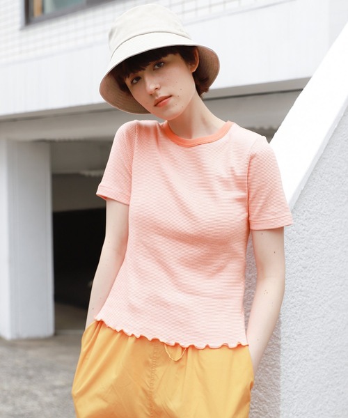 niko and...(ニコアンド)の「【Robert P. Miller(ロバート・ピー・ミラー)】別注リブプルオーバー(Tシャツ/カットソー・レディース・ブラウン/オフホワイト/オレンジ/ブルー・MEDIUM/LARGE)」の4枚目の写真