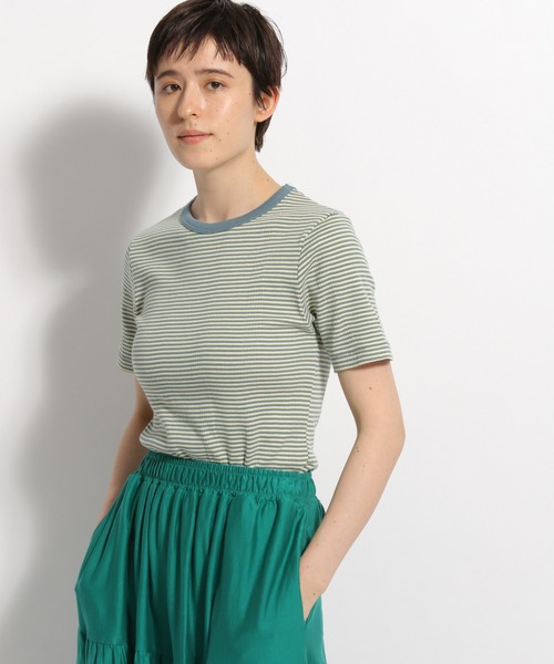 niko and...(ニコアンド)の「【Robert P. Miller(ロバート・ピー・ミラー)】別注リブプルオーバー(Tシャツ/カットソー・レディース・ブラウン/オフホワイト/オレンジ/ブルー・MEDIUM/LARGE)」の3枚目の写真