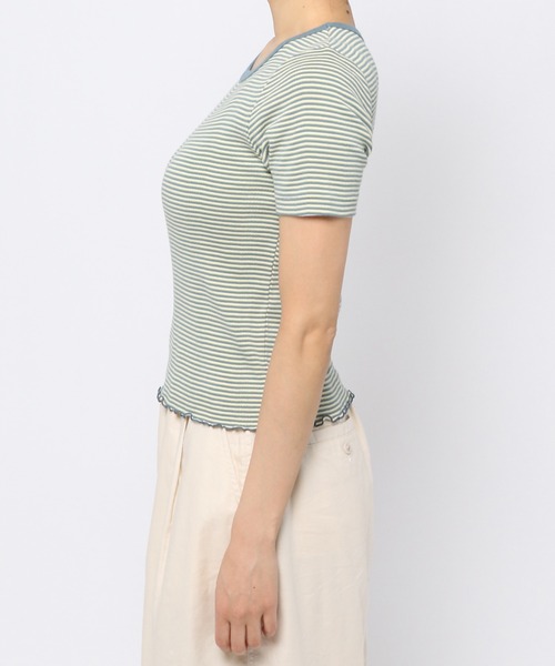 niko and...(ニコアンド)の「【Robert P. Miller(ロバート・ピー・ミラー)】別注リブプルオーバー(Tシャツ/カットソー・レディース・ブラウン/オフホワイト/オレンジ/ブルー・MEDIUM/LARGE)」の6枚目の写真