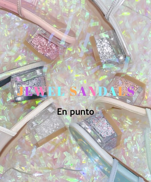 En Punto（エンプント）の「【残りわずか】ジュエルサンダル（サンダル・レディース・その他1/ホワイト系9/グレー系4/ネイビー系6/ブルー系8/ピンク系9・LL/S/M/L）」の14枚目の写真