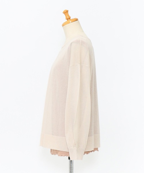 AS KNOW AS de base（アズノゥアズドゥバズ）の「リブインナーとセットプルオーバー（ニット/セーター・レディース・ブラック×グレー/ベージュ/オレンジ/グリーン・FREE）」の5枚目の写真