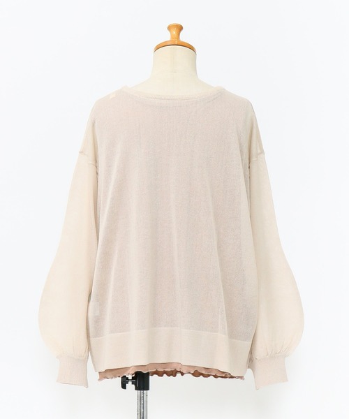 AS KNOW AS de base（アズノゥアズドゥバズ）の「リブインナーとセットプルオーバー（ニット/セーター・レディース・ブラック×グレー/ベージュ/オレンジ/グリーン・FREE）」の6枚目の写真