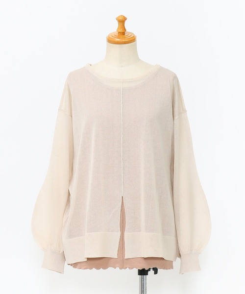 AS KNOW AS de base（アズノゥアズドゥバズ）の「リブインナーとセットプルオーバー（ニット/セーター・レディース・ブラック×グレー/ベージュ/オレンジ/グリーン・FREE）」の7枚目の写真