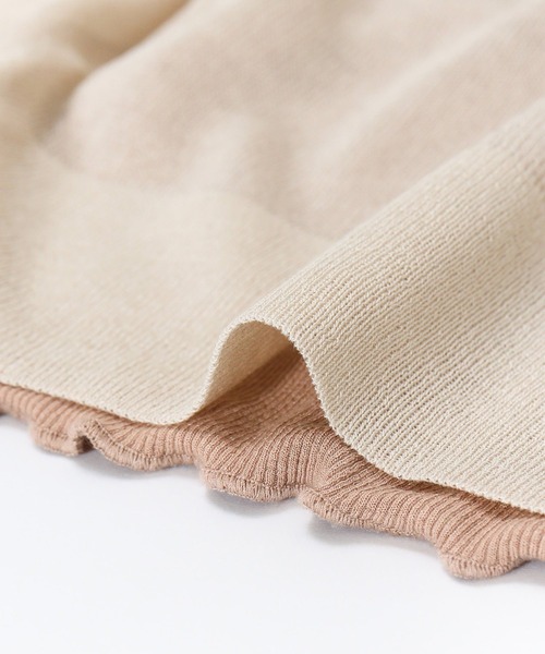 AS KNOW AS de base（アズノゥアズドゥバズ）の「リブインナーとセットプルオーバー（ニット/セーター・レディース・ブラック×グレー/ベージュ/オレンジ/グリーン・FREE）」の9枚目の写真