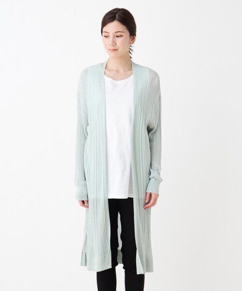 SHOO・LA・RUE（シューラルー）の「◆ランダムリブシアートッパーカーディガン（カーディガン/ボレロ・レディース・ダークネイビー/ライトグレー/ベージュ/グリーン系・03/02/04）」の8枚目の写真