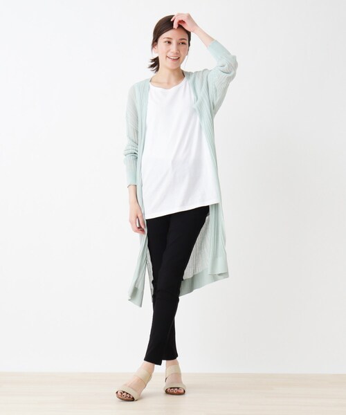 SHOO・LA・RUE（シューラルー）の「◆ランダムリブシアートッパーカーディガン（カーディガン/ボレロ・レディース・ダークネイビー/ライトグレー/ベージュ/グリーン系・03/02/04）」の7枚目の写真