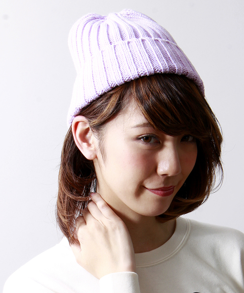 WEGO（ウィゴー）の「WEGO/リブニットワッチ（ニットキャップ/ビーニー・メンズ・オフホワイト/ブラック/杢グレー/ライム/サックスブルー/ネイビー/ライトパープル/ブルー/オレンジ・FREE）」の9枚目の写真