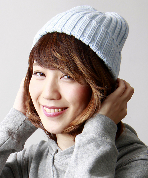 WEGO（ウィゴー）の「WEGO/リブニットワッチ（ニットキャップ/ビーニー・メンズ・オフホワイト/ブラック/杢グレー/ライム/サックスブルー/ネイビー/ライトパープル/ブルー/オレンジ・FREE）」の7枚目の写真