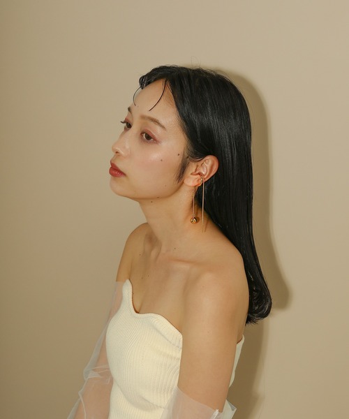 voov(ブーブ)の「【金属アレルギー対応】ボールチェーンロングイヤーカフ サージカルステンレス(イヤーカフ・レディース・シルバー/ゴールド・フリー)」の12枚目の写真