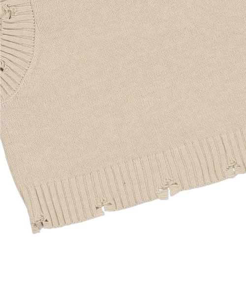 SPINNS(スピンズ)の「ダメージデザインショート丈ベスト(ベスト・レディース・ダークブルー/ライトベージュ/ブラック・ONESIZE)」の14枚目の写真