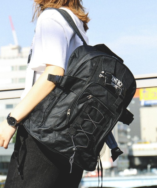 Fashion Letter(ファッションレター)の「男女兼用A4サイズOKウエストベルトバックパックリュックサック(バックパック/リュック・レディース・ブラック/カーキ・FREE)」の2枚目の写真