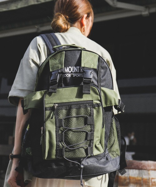 Fashion Letter(ファッションレター)の「男女兼用A4サイズOKウエストベルトバックパックリュックサック(バックパック/リュック・レディース・ブラック/カーキ・FREE)」の8枚目の写真