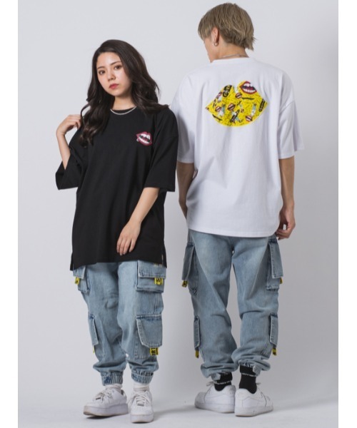 RE730(アールイーセブンサーティー)の「RE730 なみおくんアップリケ ビッグシルエットTシャツ(Tシャツ/カットソー・メンズ・ホワイト/ブラック・XL/M/L)」の5枚目の写真