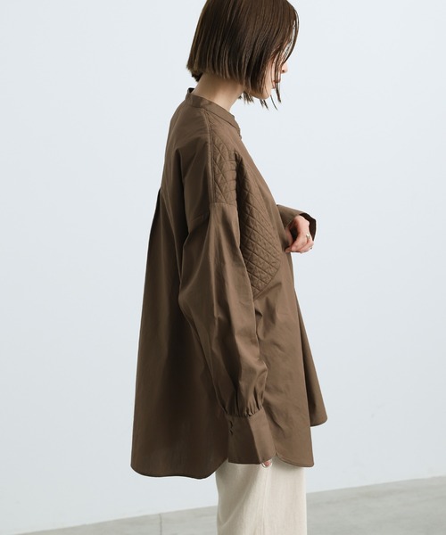 select MOCA（セレクトモカ）の「2021 AW スタンドカラーキルティングオーバーブラウス（シャツ/ブラウス・レディース・ホワイト/ブラック/ブラウン・FREE）」の9枚目の写真