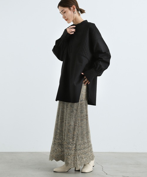 select MOCA（セレクトモカ）の「2021 AW スタンドカラーキルティングオーバーブラウス（シャツ/ブラウス・レディース・ホワイト/ブラック/ブラウン・FREE）」の17枚目の写真