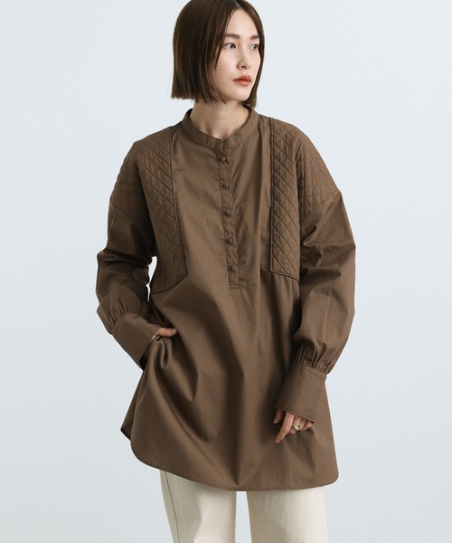 select MOCA（セレクトモカ）の「2021 AW スタンドカラーキルティングオーバーブラウス（シャツ/ブラウス・レディース・ホワイト/ブラック/ブラウン・FREE）」の7枚目の写真