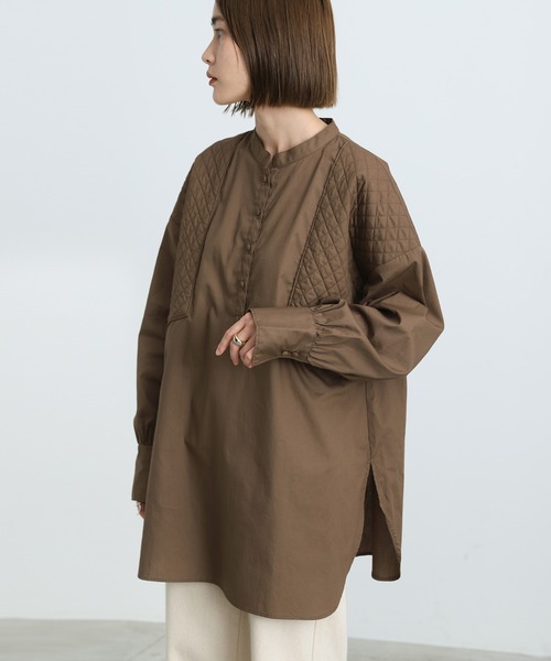 select MOCA（セレクトモカ）の「2021 AW スタンドカラーキルティングオーバーブラウス（シャツ/ブラウス・レディース・ホワイト/ブラック/ブラウン・FREE）」の10枚目の写真