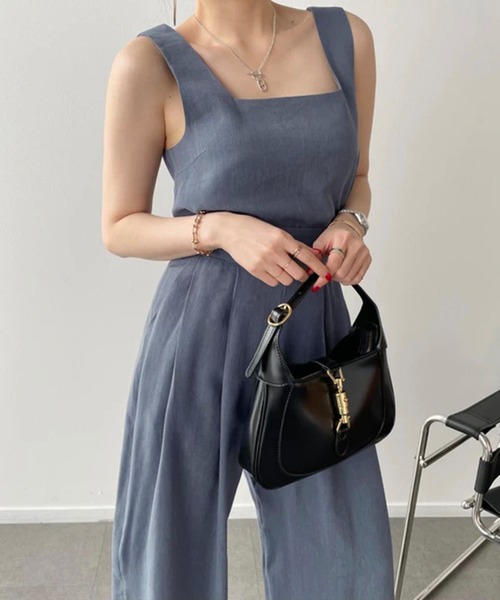 Jewelobe（ジュエローブ）の「ノースリトップス×ハイウエストワイドパンツセットアップ（セットアップ・レディース・アイボリー/ブルー/ブラック・FREE）」の20枚目の写真