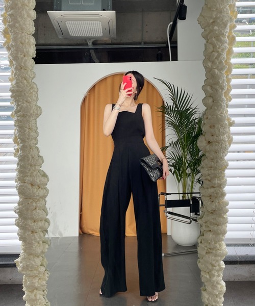 Jewelobe（ジュエローブ）の「ノースリトップス×ハイウエストワイドパンツセットアップ（セットアップ・レディース・アイボリー/ブルー/ブラック・FREE）」の9枚目の写真