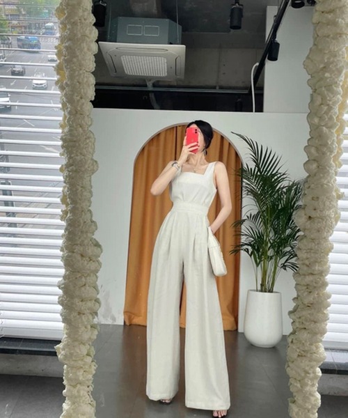 Jewelobe（ジュエローブ）の「ノースリトップス×ハイウエストワイドパンツセットアップ（セットアップ・レディース・アイボリー/ブルー/ブラック・FREE）」の19枚目の写真