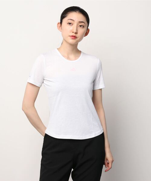 adidas（アディダス）の「アディダス adidas WU-4-USSTシャツ（Tシャツ/カットソー・レディース・ブラック×ホワイト/ホワイト×ピンク・S/XL/M/L）」の2枚目の写真