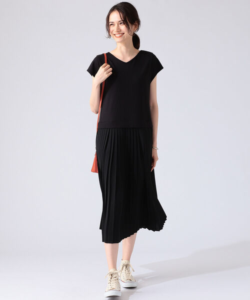 B:MING by BEAMS（ビーミングバイビームス）の「B:MING by BEAMS / 2WAY プリーツ ワンピース（ワンピース・レディース・ブラック/ベージュ/オフホワイト・ONE SIZE）」の9枚目の写真