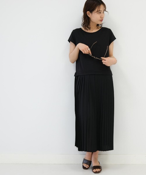 B:MING by BEAMS（ビーミングバイビームス）の「B:MING by BEAMS / 2WAY プリーツ ワンピース（ワンピース・レディース・ブラック/ベージュ/オフホワイト・ONE SIZE）」の15枚目の写真