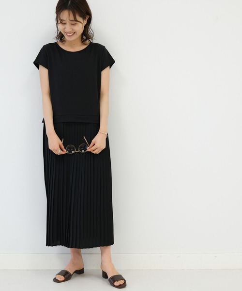 B:MING by BEAMS（ビーミングバイビームス）の「B:MING by BEAMS / 2WAY プリーツ ワンピース（ワンピース・レディース・ブラック/ベージュ/オフホワイト・ONE SIZE）」の14枚目の写真