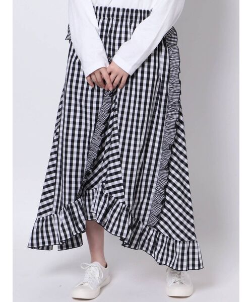 merry jenny（メリージェニー）の「ギンガムコンビフレアスカート（スカート・レディース・グレー/ブラック/パープル・FREE）」の15枚目の写真