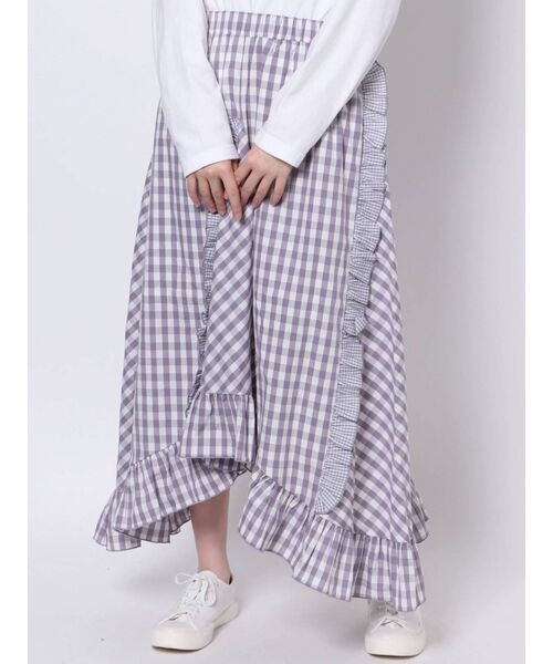 merry jenny（メリージェニー）の「ギンガムコンビフレアスカート（スカート・レディース・グレー/ブラック/パープル・FREE）」の14枚目の写真