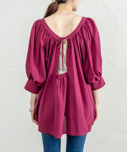 mystic(ミスティック)の「スクエアパフチュニック(シャツ/ブラウス・レディース・オフホワイト/チャコールグレー/バーガンディー・FREE)」の21枚目の写真