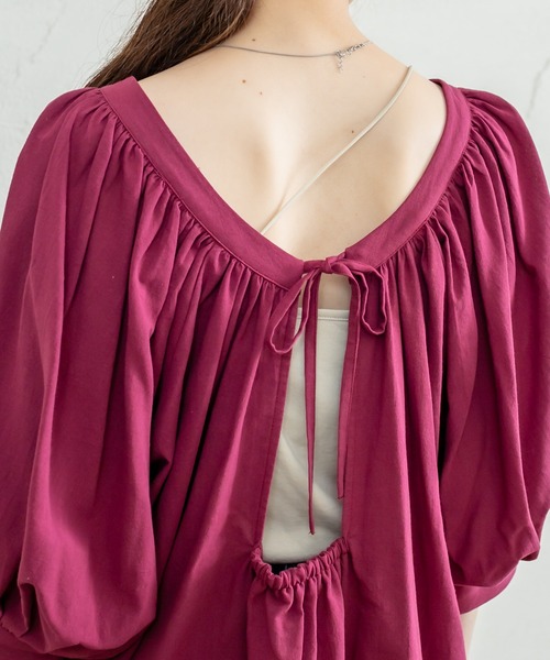 mystic(ミスティック)の「スクエアパフチュニック(シャツ/ブラウス・レディース・オフホワイト/チャコールグレー/バーガンディー・FREE)」の22枚目の写真