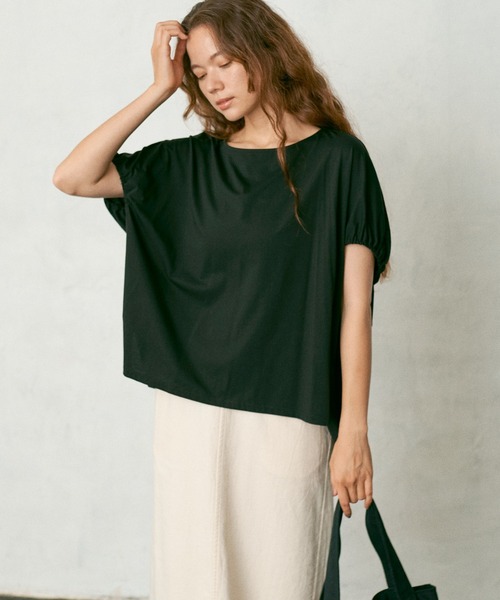 PUAL CE CIN（ピュアルセシン）の「シルケットドルマンスリーブプルオーバー（Tシャツ/カットソー・レディース・ブラック/グレー/ベージュ・FREE）」の2枚目の写真