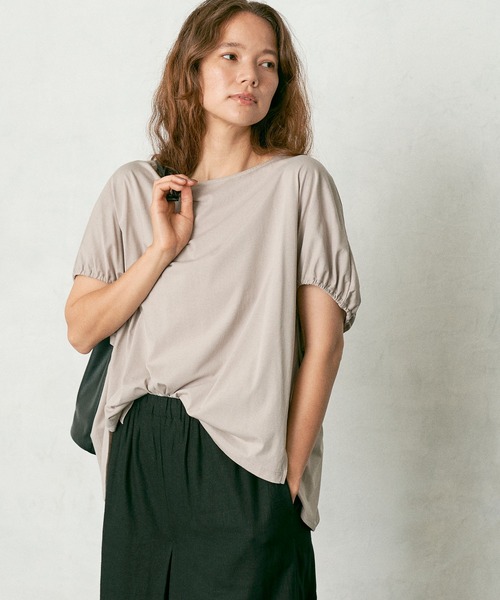 PUAL CE CIN（ピュアルセシン）の「シルケットドルマンスリーブプルオーバー（Tシャツ/カットソー・レディース・ブラック/グレー/ベージュ・FREE）」の4枚目の写真