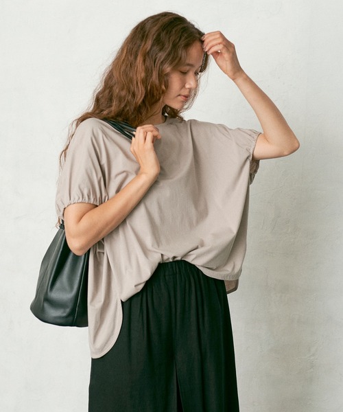 PUAL CE CIN（ピュアルセシン）の「シルケットドルマンスリーブプルオーバー（Tシャツ/カットソー・レディース・ブラック/グレー/ベージュ・FREE）」の7枚目の写真