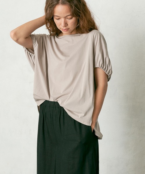 PUAL CE CIN（ピュアルセシン）の「シルケットドルマンスリーブプルオーバー（Tシャツ/カットソー・レディース・ブラック/グレー/ベージュ・FREE）」の5枚目の写真