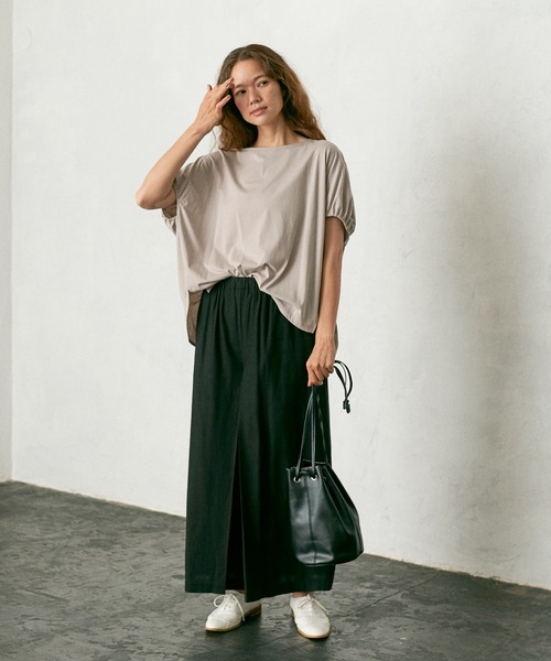 PUAL CE CIN（ピュアルセシン）の「シルケットドルマンスリーブプルオーバー（Tシャツ/カットソー・レディース・ブラック/グレー/ベージュ・FREE）」の10枚目の写真