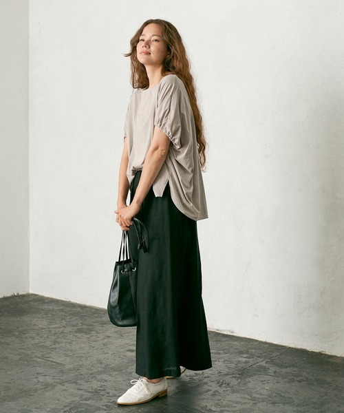 PUAL CE CIN（ピュアルセシン）の「シルケットドルマンスリーブプルオーバー（Tシャツ/カットソー・レディース・ブラック/グレー/ベージュ・FREE）」の11枚目の写真