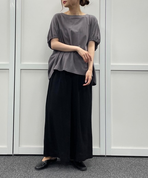 PUAL CE CIN（ピュアルセシン）の「シルケットドルマンスリーブプルオーバー（Tシャツ/カットソー・レディース・ブラック/グレー/ベージュ・FREE）」の21枚目の写真